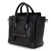 Celine Nano Luggage Black Calfskin Leather Crossbody