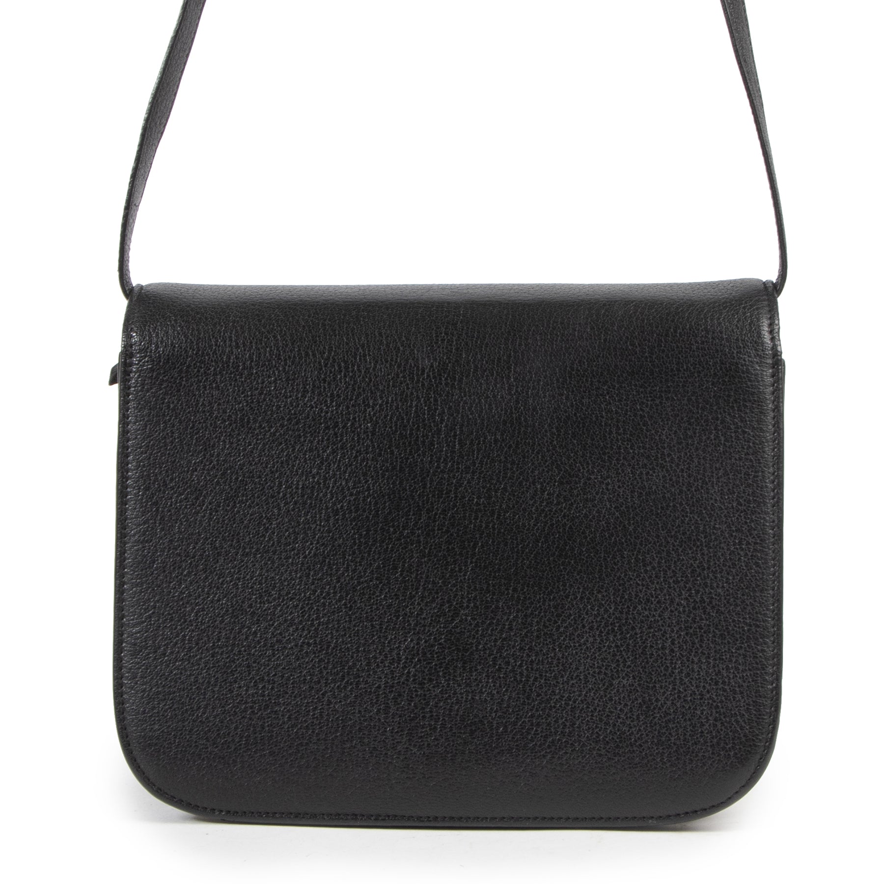 Sac Celine Classic Box moyen en cuir grainé noir