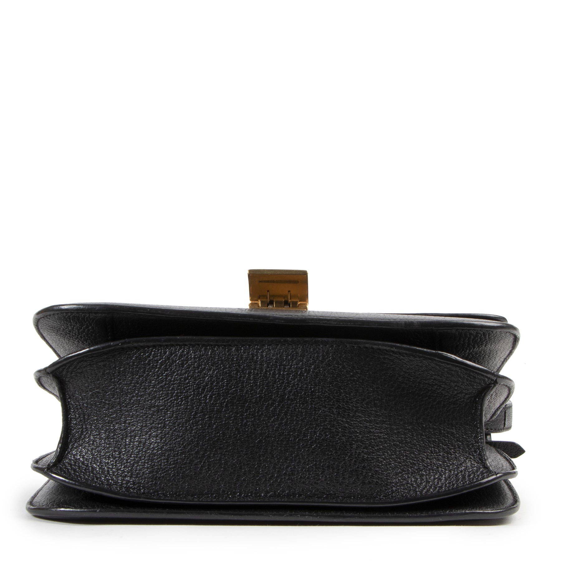 Celine Black Pebbled Leather Medium Classic Box Bag for sale