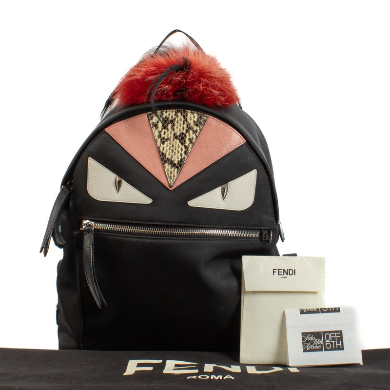 Shop safe online at Labellov in Antwerp, Brussels and Knokke this 100% authentic second hand Fendi Black Nylon Monster Backpack