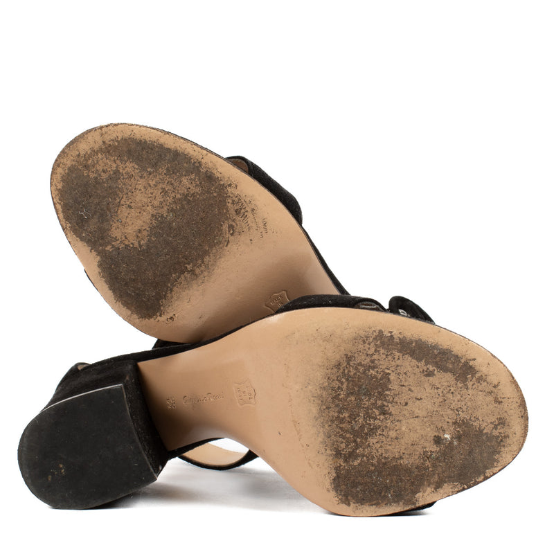 Gianvito Rossi Black Suede Sandals - size 35