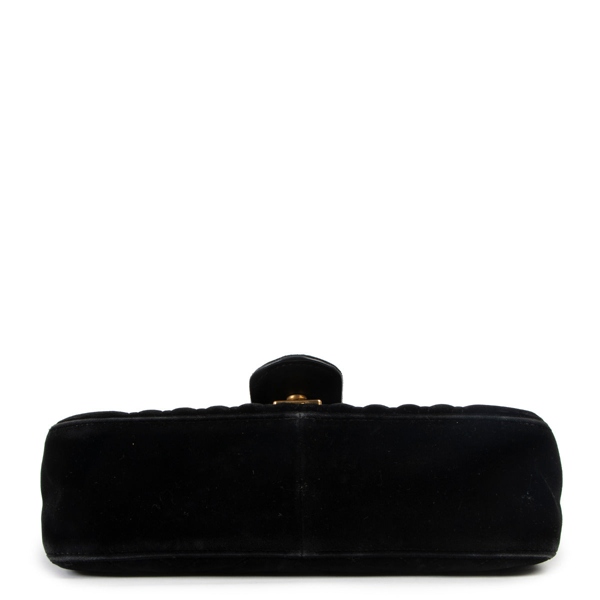 Gucci Black Velvet GG Marmont Small Shoulder Bag