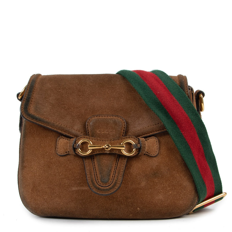 shop safe online secondhand Gucci Suede Lady Web Crossbody