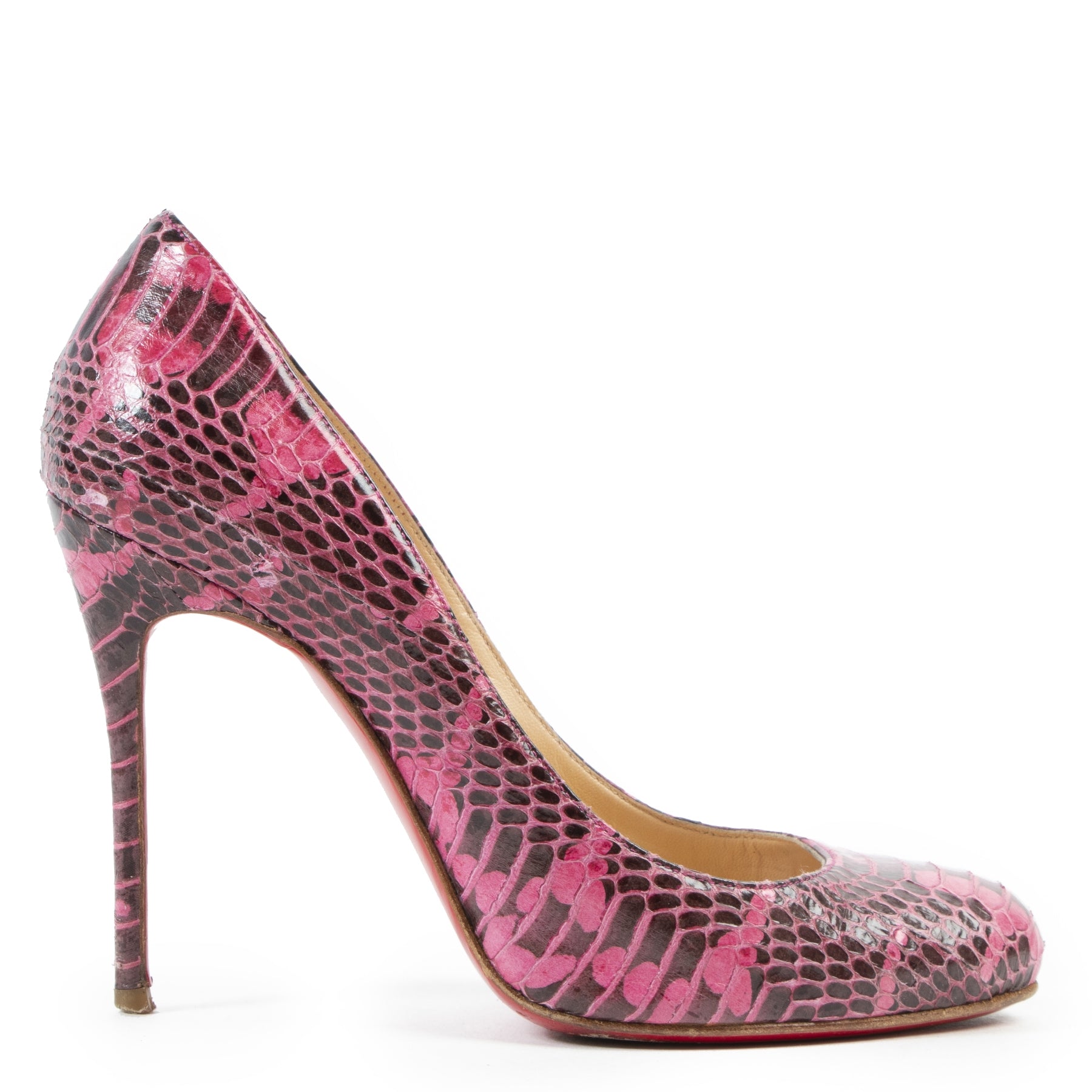 Authentic secondhand Christian Louboutin Pink Python Fifi Pumps - Size 36 designer shoes fashion luxury vintage webshop safe secure online shopping