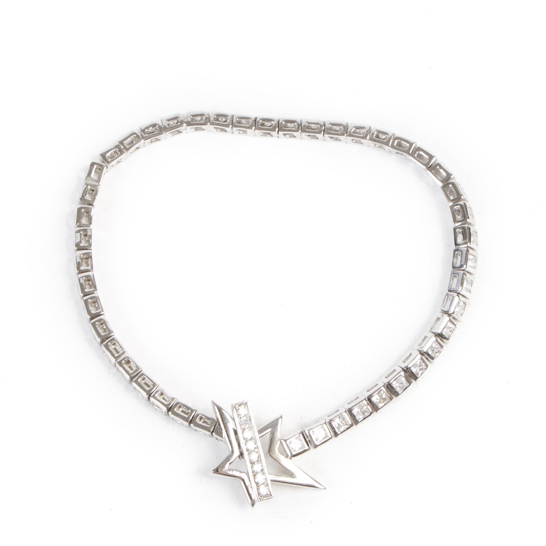 Authentieke tweedehands vintage Thierry Mugler Silver Star Bracelet koop online webshop LabelLOV