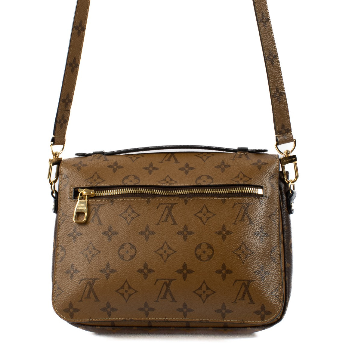 Shop safe online at Labellov in Antwerp, Brussels and Knokke this 100% authentic second hand Louis Vuitton Monogram Reverse Canvas Pochette Métis Crossbody. Veilig online tweedehands authentieke Louis Vuitton Monogram Reverse Canvas Pochette Métis handtas