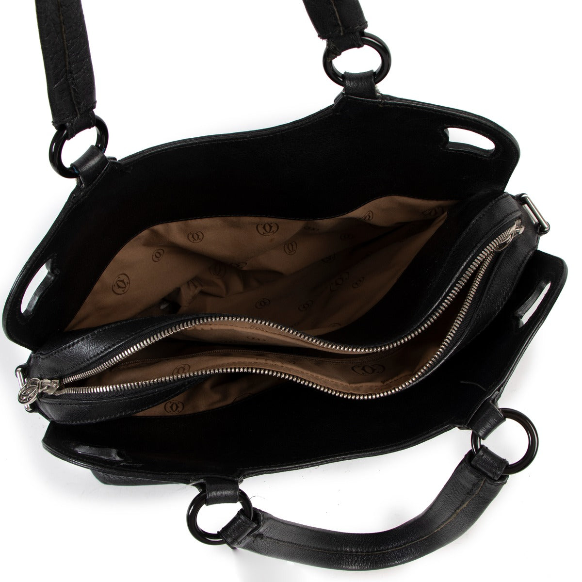 Cartier Black Leather Marcello de Cartier Satchel Bag