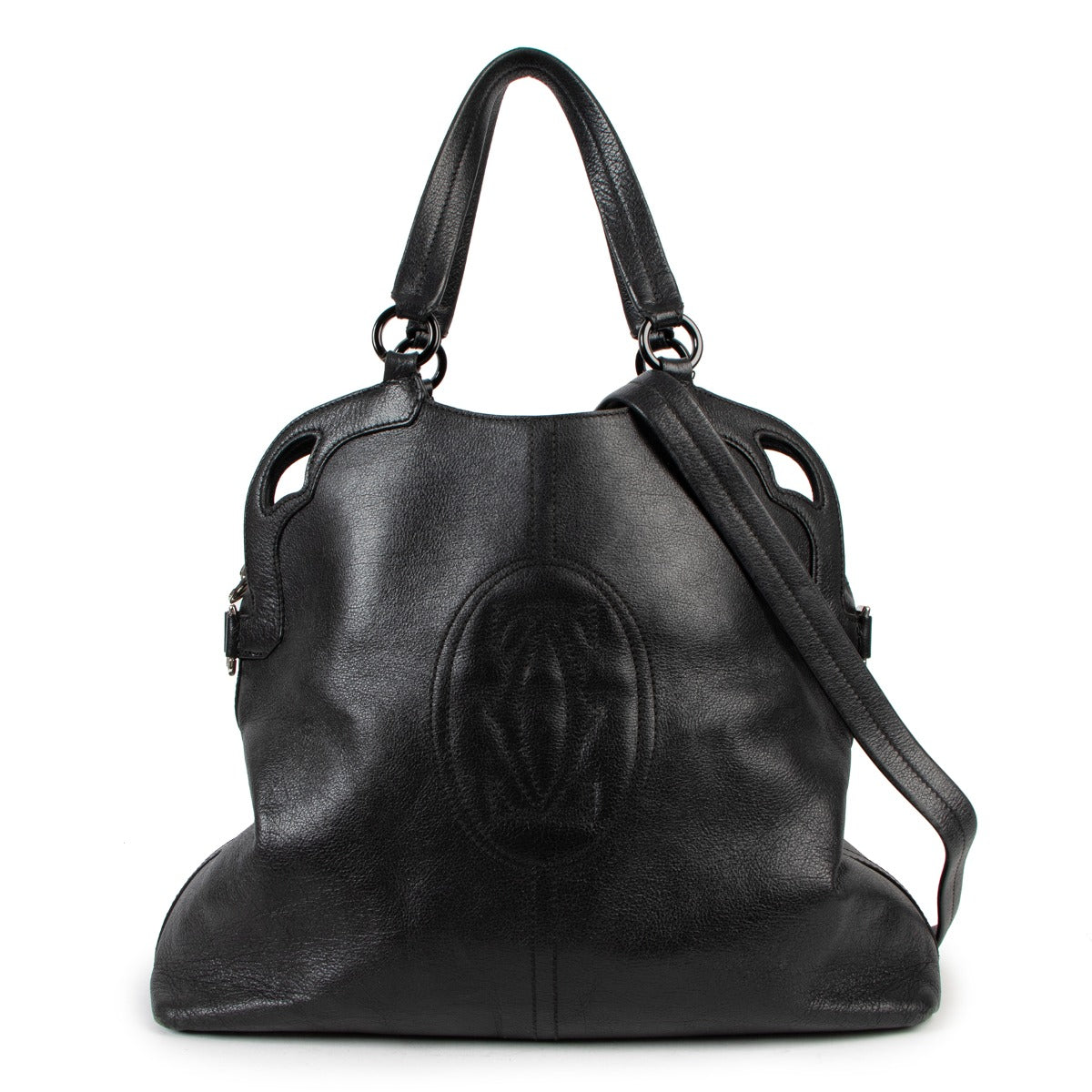 Cartier Black Leather Marcello de Cartier Satchel Bag