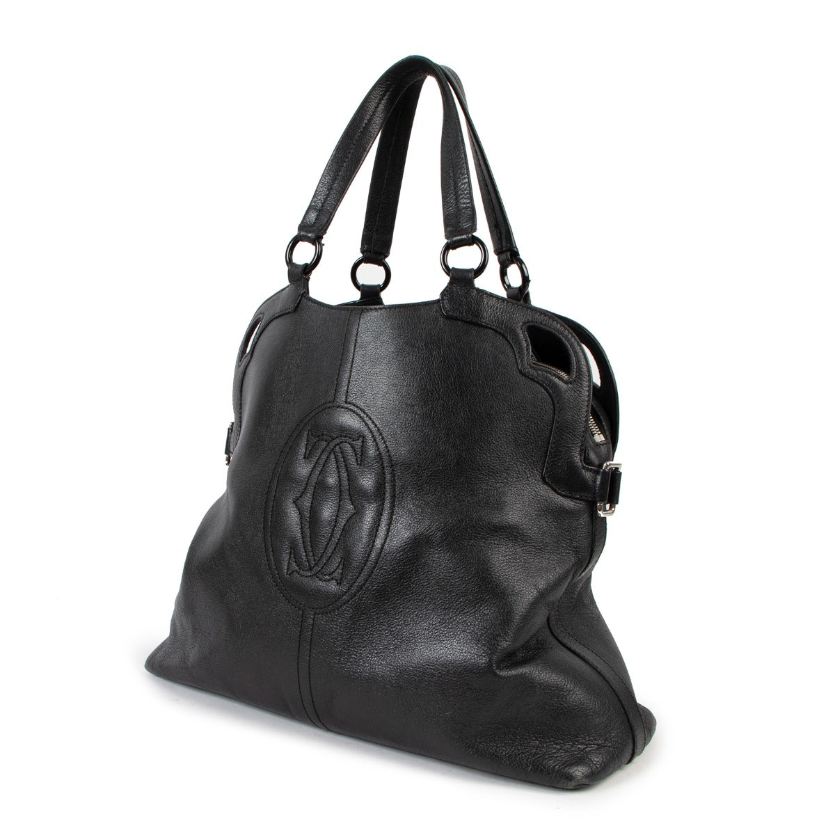 Cartier Black Leather Marcello de Cartier Satchel Bag
