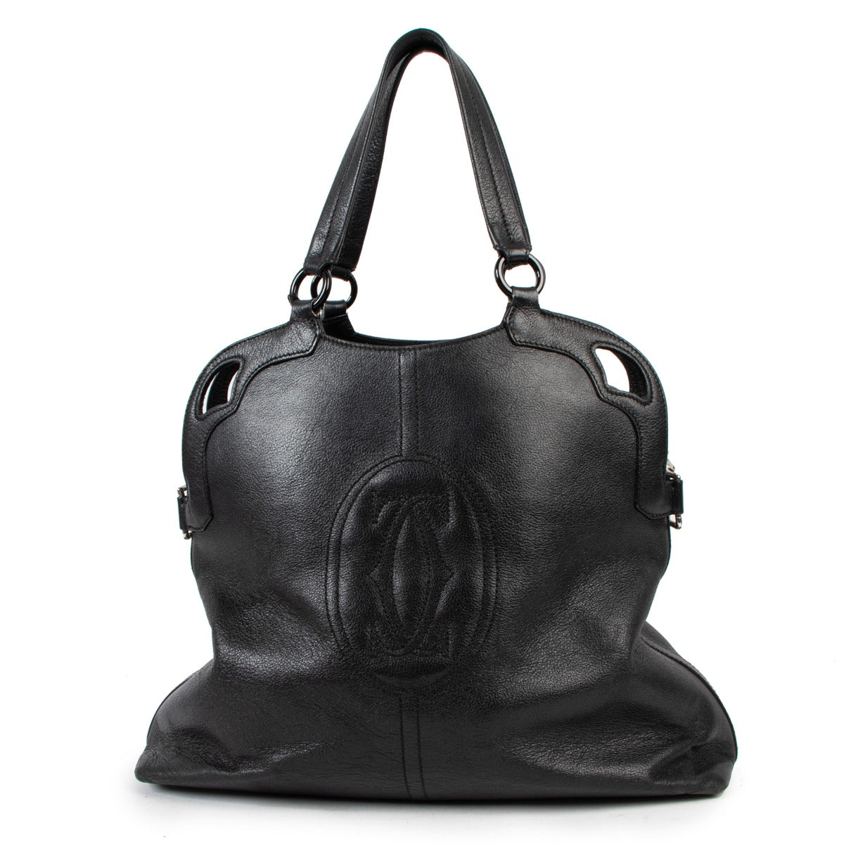 Cartier Black Leather Marcello de Cartier Satchel Bag