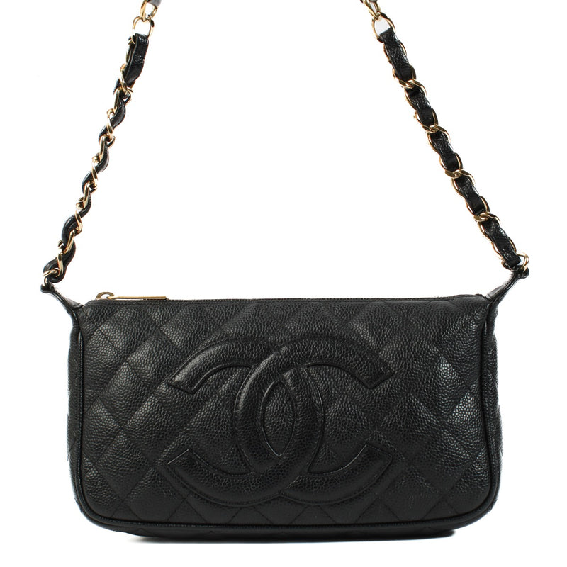 shop 100% authentic second hand Chanel Black Caviar Leather Timeless CC Shoulder Bag on Labellov.com