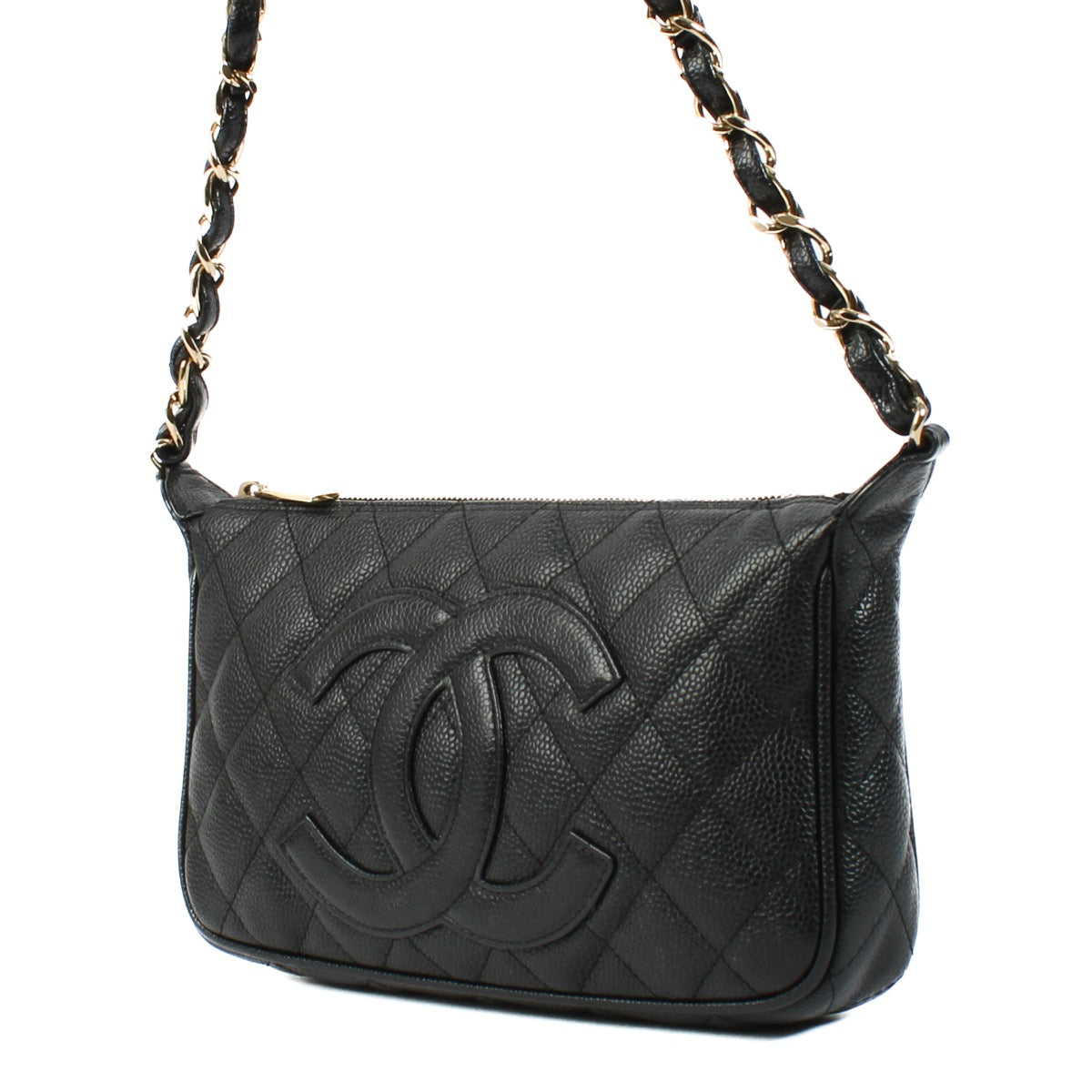 shop 100% authentic second hand Chanel Black Caviar Leather Timeless CC Shoulder Bag on Labellov.com
