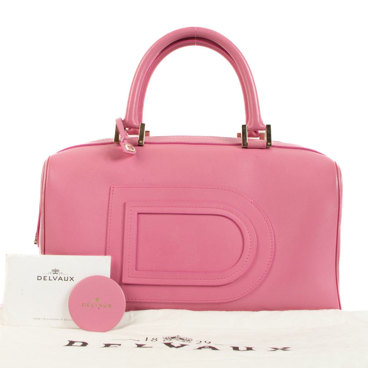 Delvaux Spring/Summer 2015 Louise Boston Allure Flamingo Pink Top Handle for the best price at Labellov