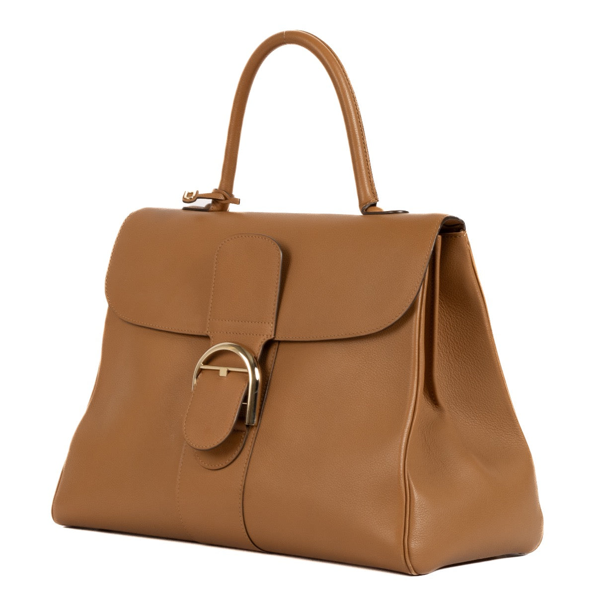 Shop safe online at Labellov in Antwerp, Brussels and Knokke this 100% authentic second hand Delvaux Végétal Sellier Brillant GM Top Handle
