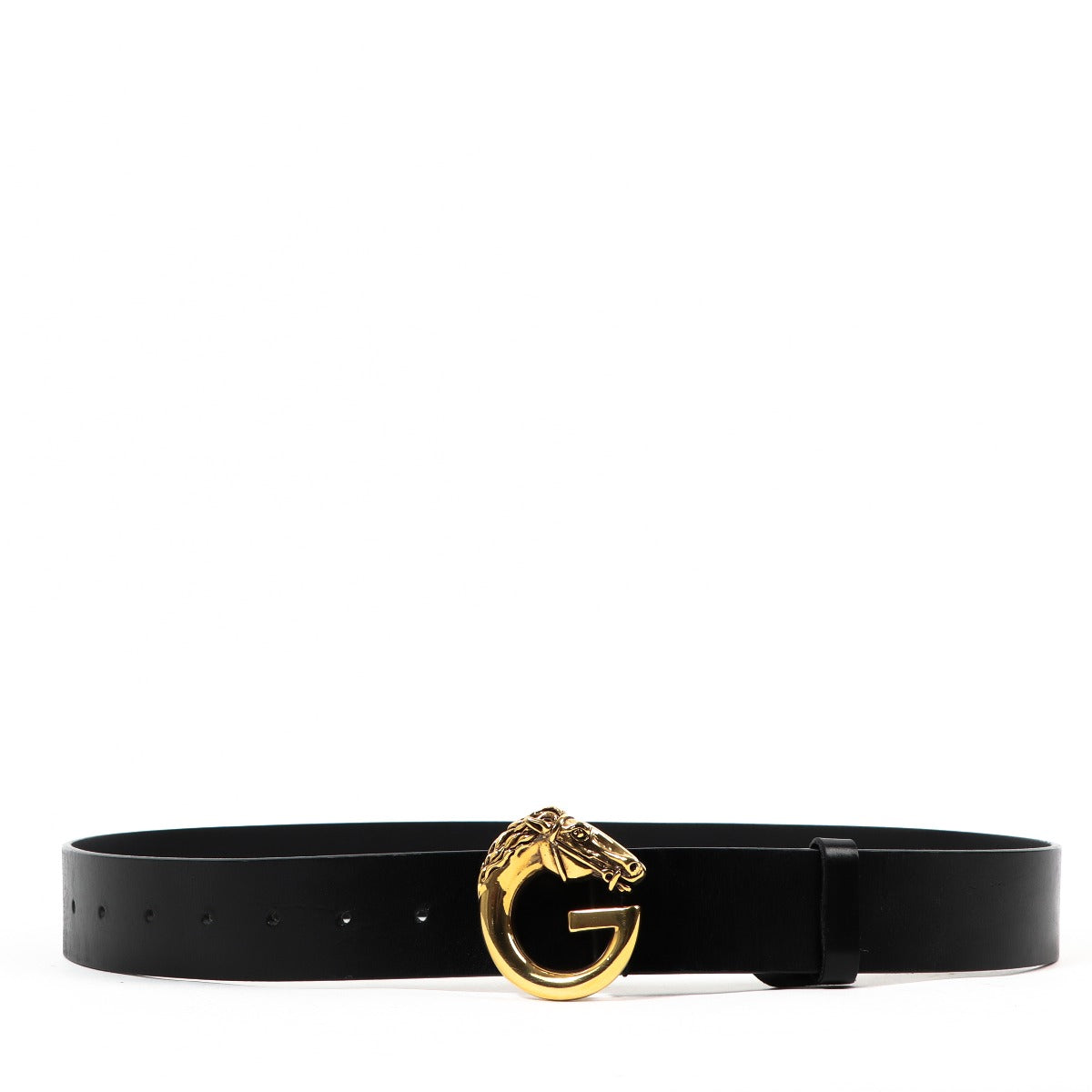 Buy an authentic second-hand Gucci Black Smooth Leather Horse Head G Buckle Belt in very good condition at Labellov in Antwerp.