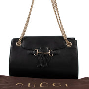 Buy online an authentic second hand Gucci black Emily chain shoulder bag in good condition at Labellov in Antwerp.