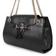 Buy online an authentic second hand Gucci black Emily chain shoulder bag in good condition at Labellov in Antwerp.