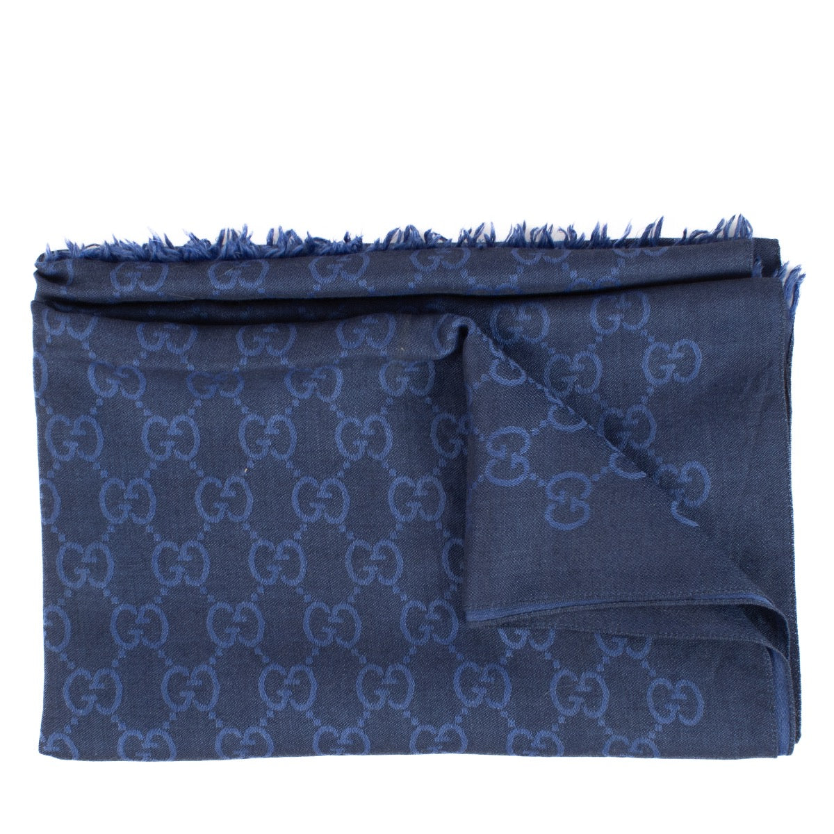 shop 100% authentic second hand Gucci Blue GG Jacquard Scarf on Labellov.com