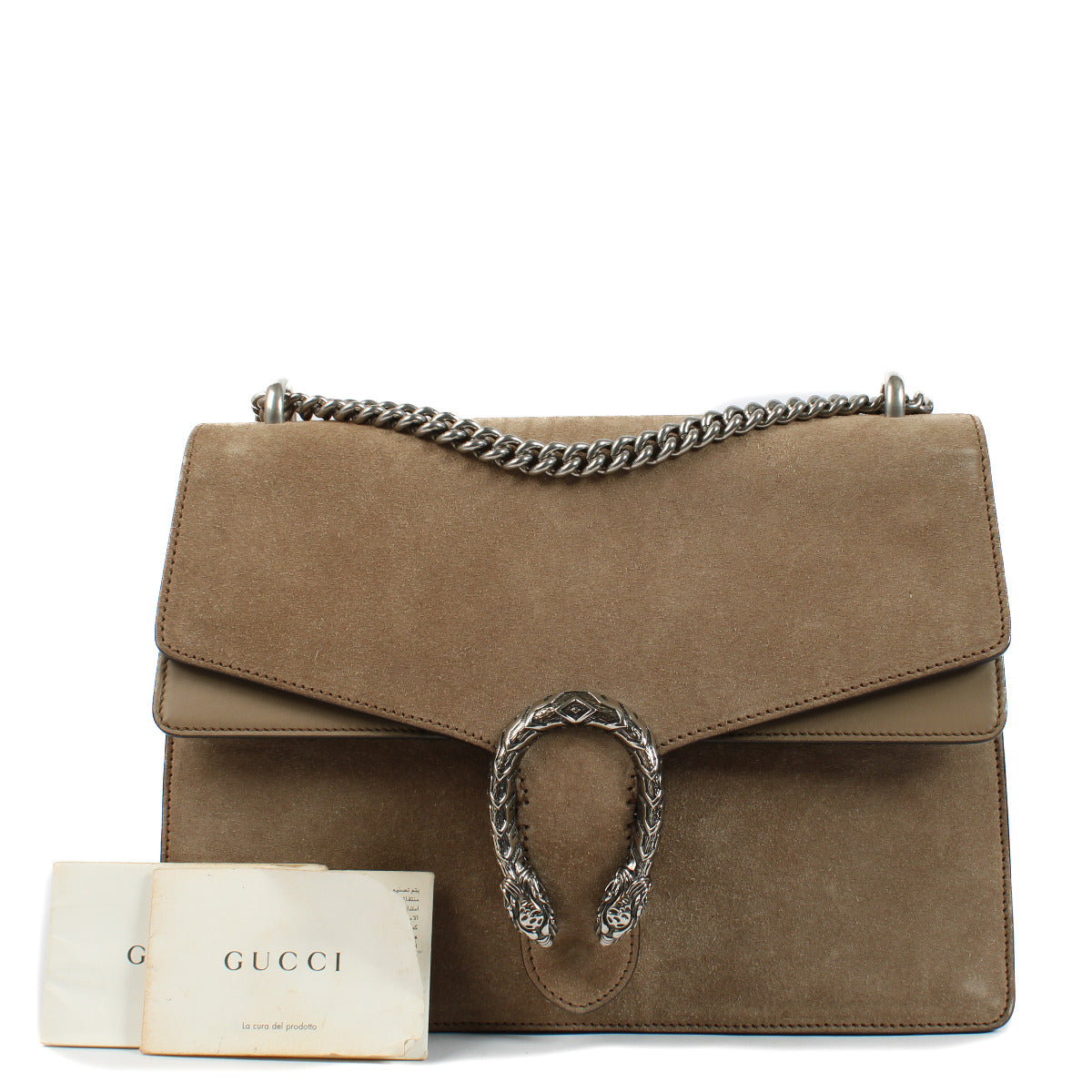 Gucci Beige Suède Medium Dionysus Tas