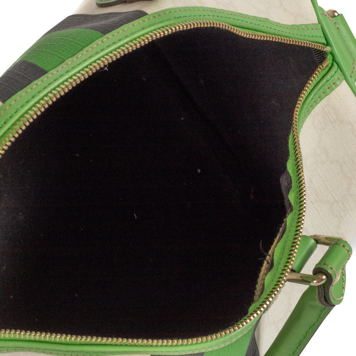 Gucci White and Green Bowling Boston Bag