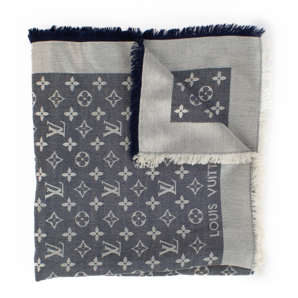 shop 100% authentic second hand Louis Vuitton Denim Monogram Classic Shawl on Labellov.com