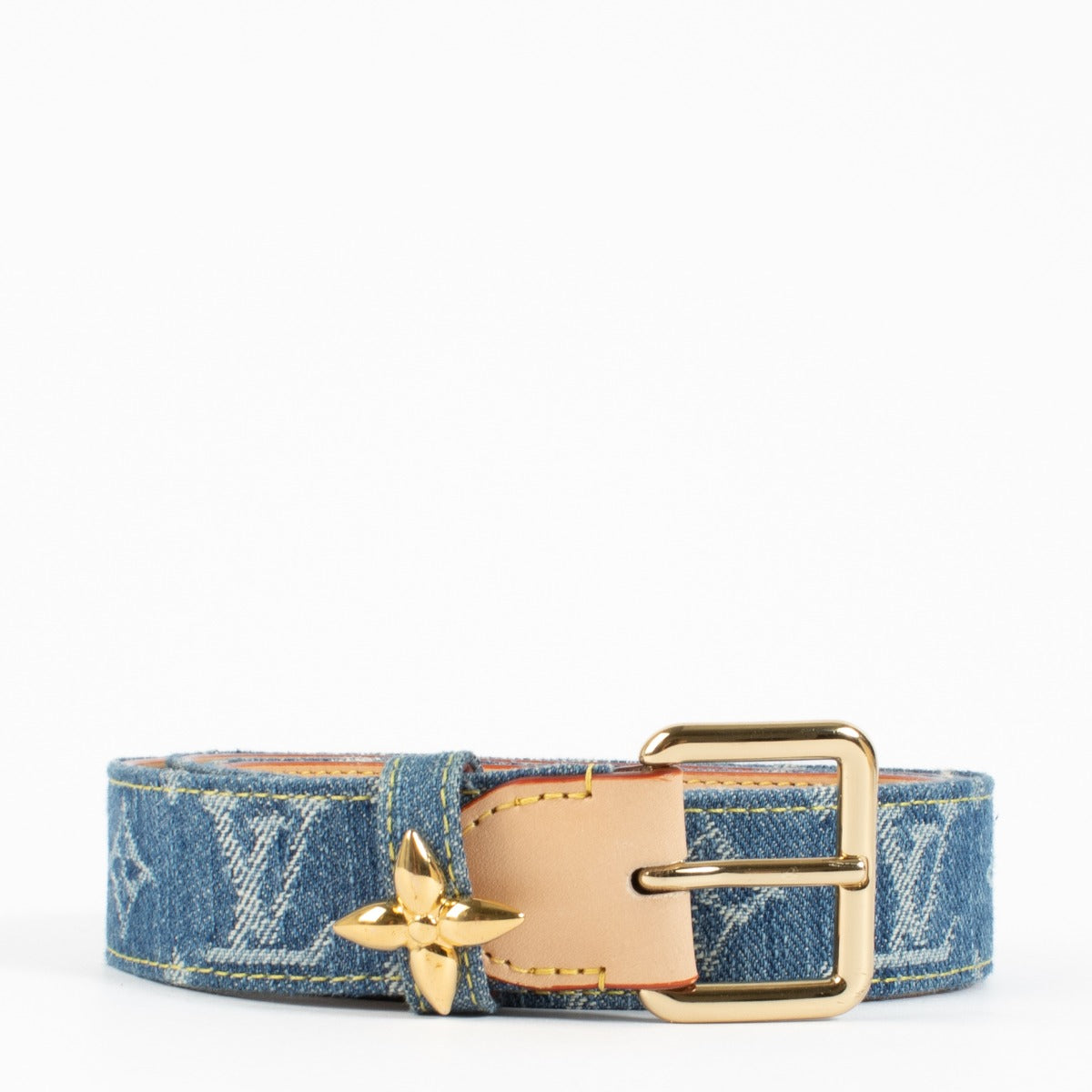 Louis Vuitton Monogram Denim Flowergram Ardillon 30mm Belt