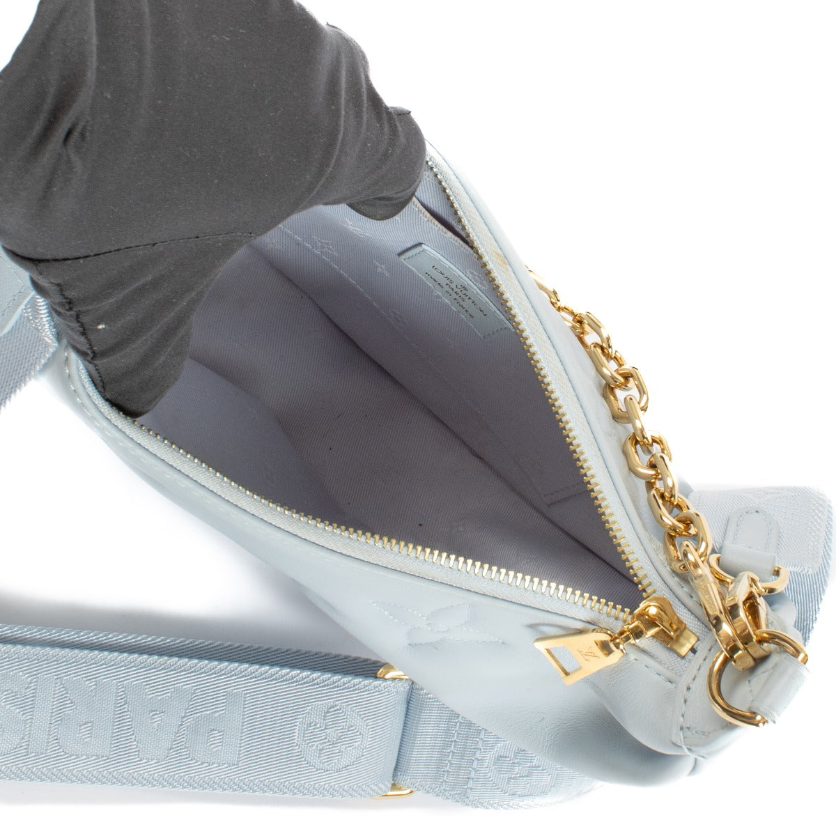 Sac Over The Moon Louis Vuitton Bubblegram bleu glacier