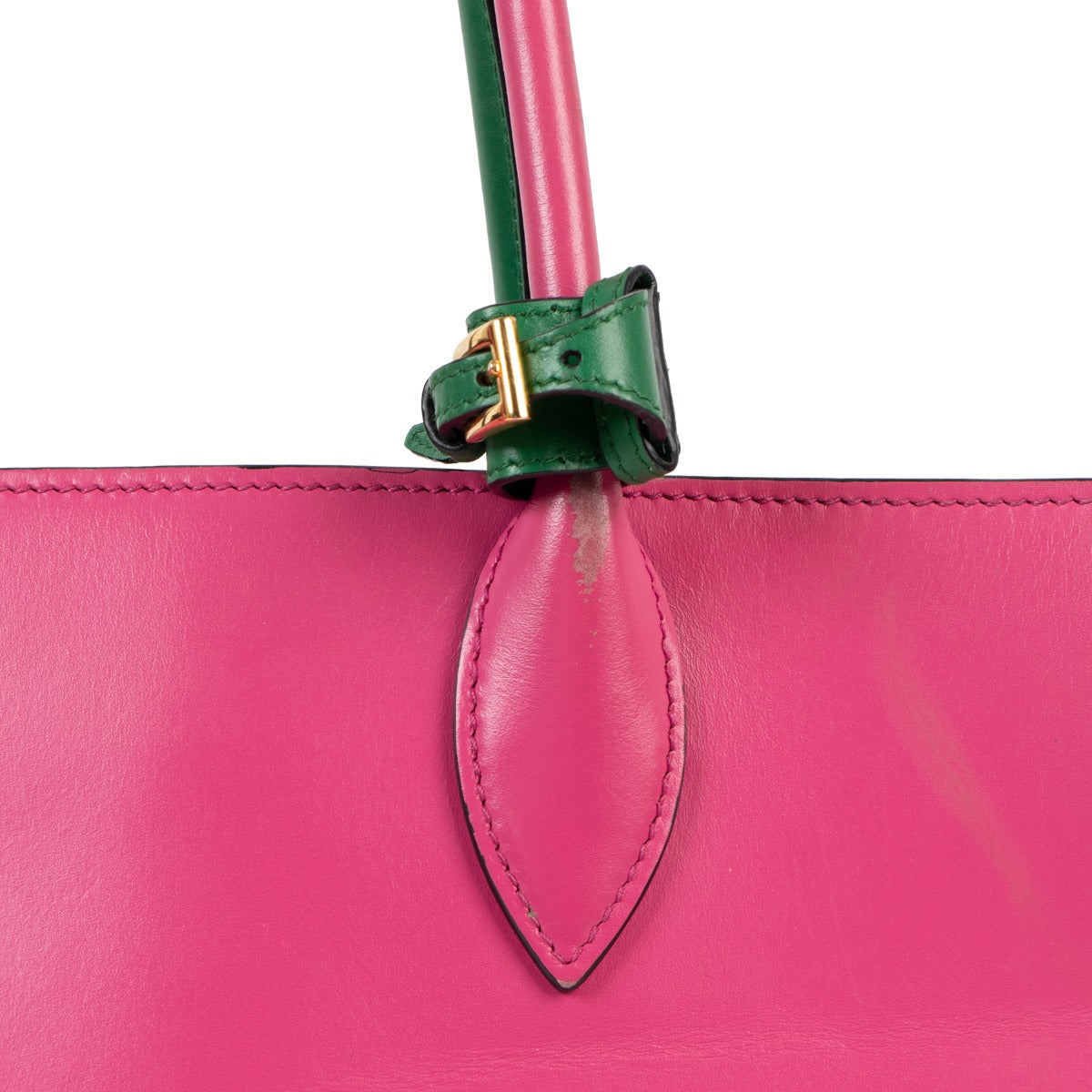 Buy authentic second hand Prada Green/Pink Bibliothèque Shoulder Bag in preloved condition at Labellov in Antwerp.
