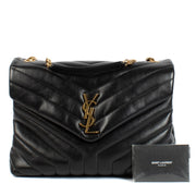 shop 100% authentic second hand Saint Laurent Black Loulou Medium Crossbody Bag on Labellov.com