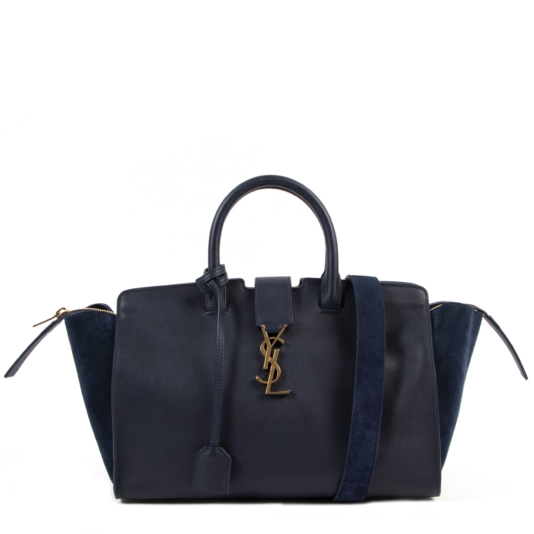 Saint Laurent Small Blue Downtown Cabas available for the best price at labellov secondhand luxury