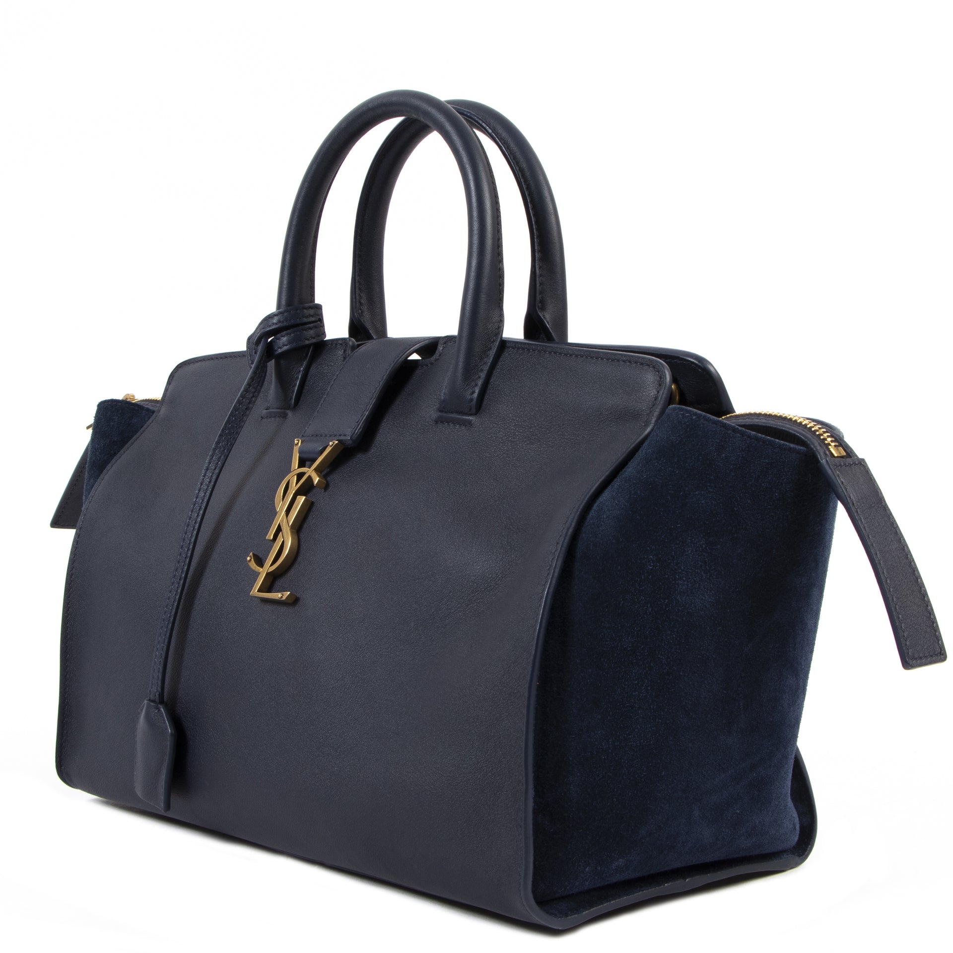 100% authentique Saint Laurent Small Blue Downtown Cabas