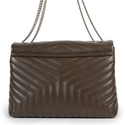 Second hand designer fashion Saint Laurent Green Loulou Large Shoulder Bag at Labellov