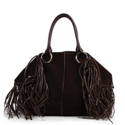 Shop safe online dark brown suede Tod's shoulder bag in.
