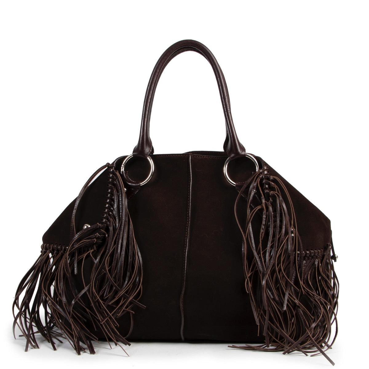 Shop safe online dark brown suede Tod's shoulder bag in.