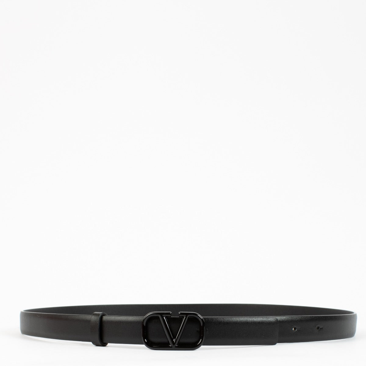 Ceinture Valentino Garavani en cuir noir à logo Vlogo Signature 20 mm - taille 85