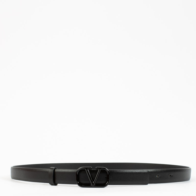 Valentino Garavani Black Vlogo Signature 20 mm Belt - size 85