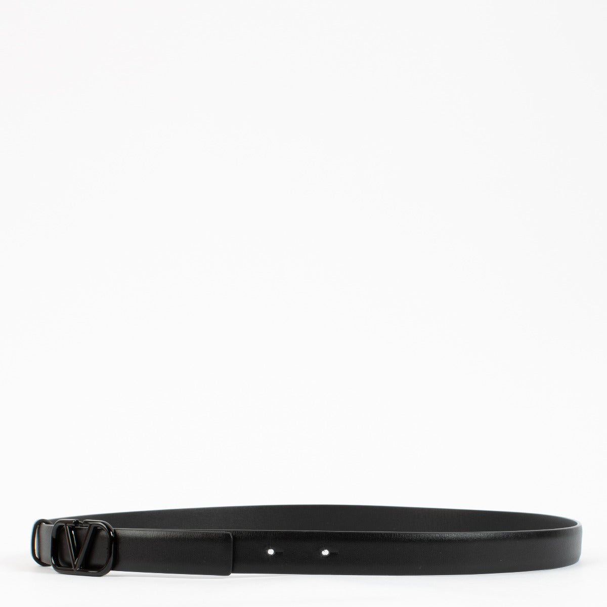 Ceinture Valentino Garavani en cuir noir à logo Vlogo Signature 20 mm - taille 85