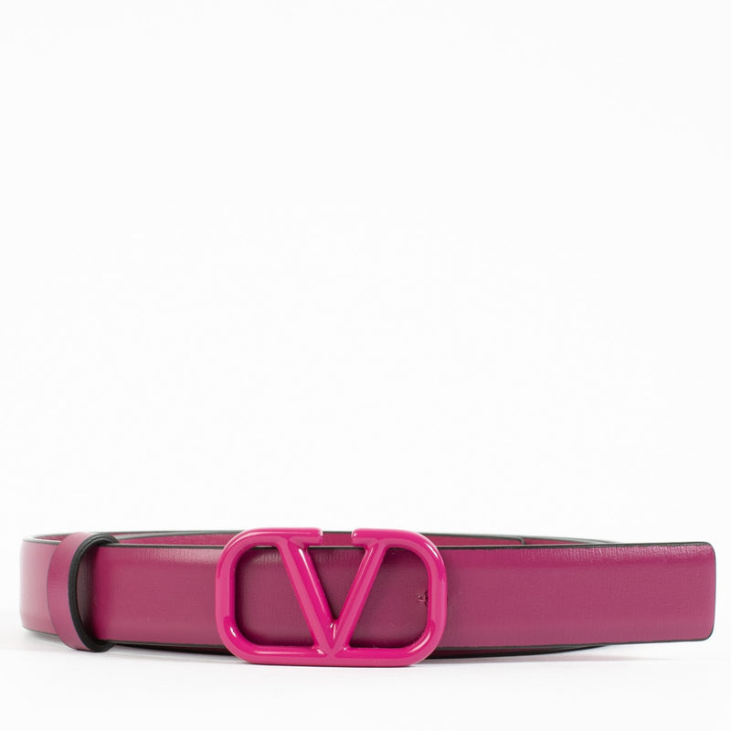 Valentino Garavani Fuchsia Vlogo Signature 20 mm Belt - size 90