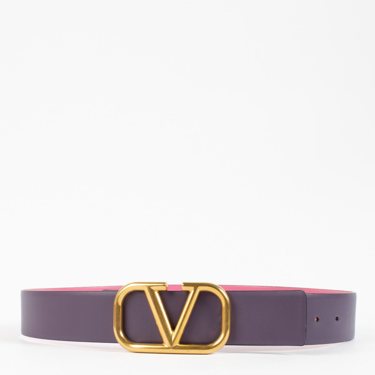 Valentino Garavani Pink/Purple Reversible Vlogo Signature 40 mm Belt - size 85
