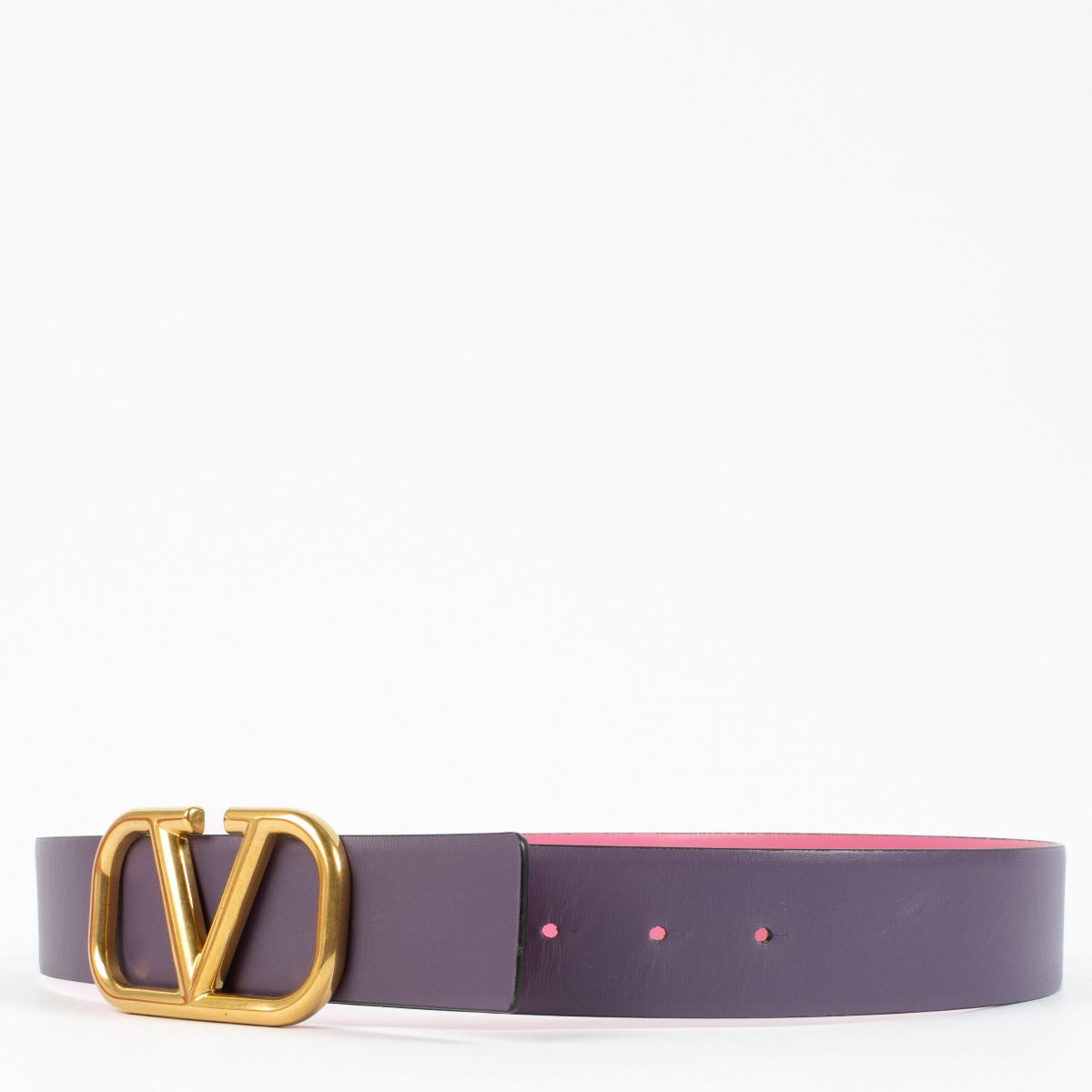 Valentino Garavani Pink/Purple Reversible Vlogo Signature 40 mm Belt - size 85
