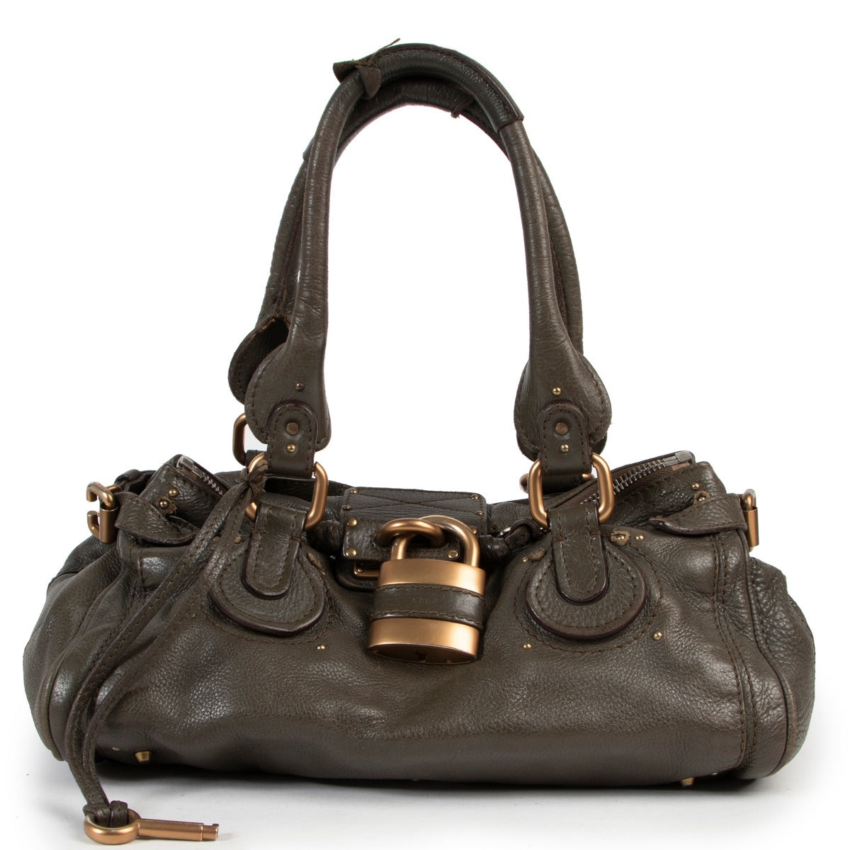 Khaki Paddington bag by Chloe in good condition second hand