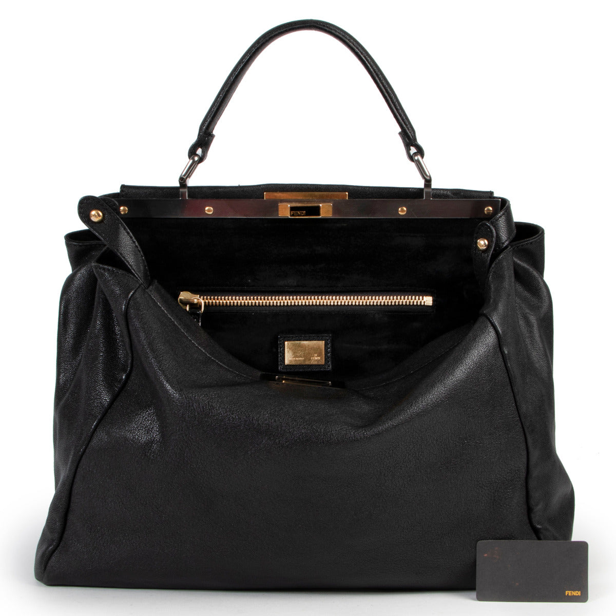 Fendi Black Leather Large Peekaboo