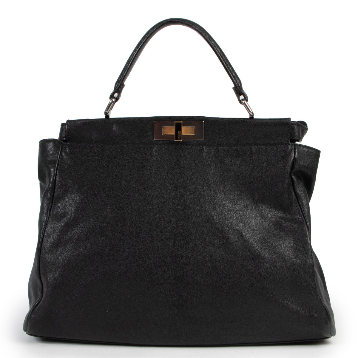 Shop safe online authentic second hand Fendi Black Leather Large Peekaboo in very good preloved condition and at the right price at Labellov.com.