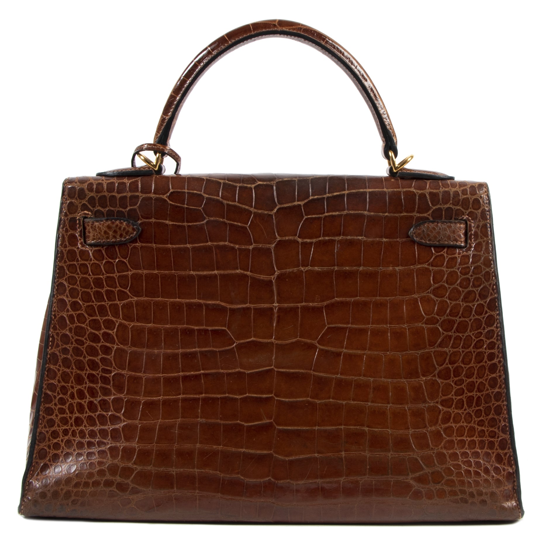 Hermès Kelly 32 Miel Crocodile GHW te koop tweedehands met verzekerde verzending bij Labellov