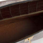 Hermès Kelly 32 Miel Crocodile GHW inside of the bag in good condition
