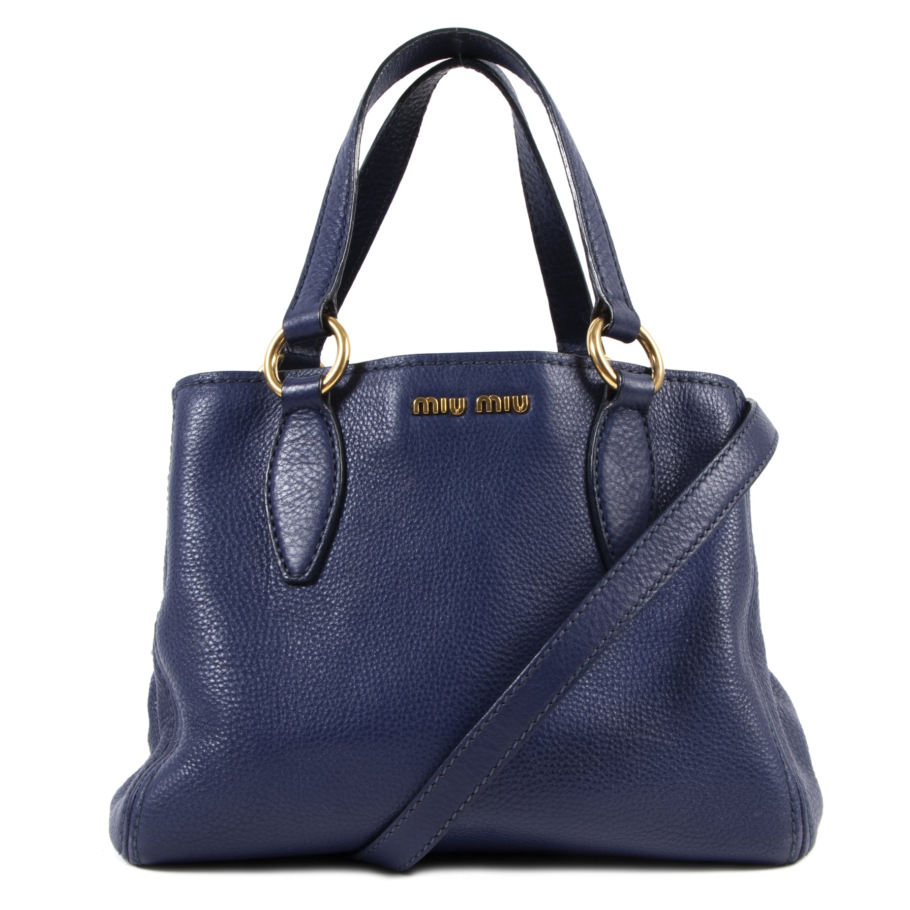 Miu Miu Cobalt Blue Covertible Shoulder Bag pour le meilleur prix chez Labellov à Anvers
