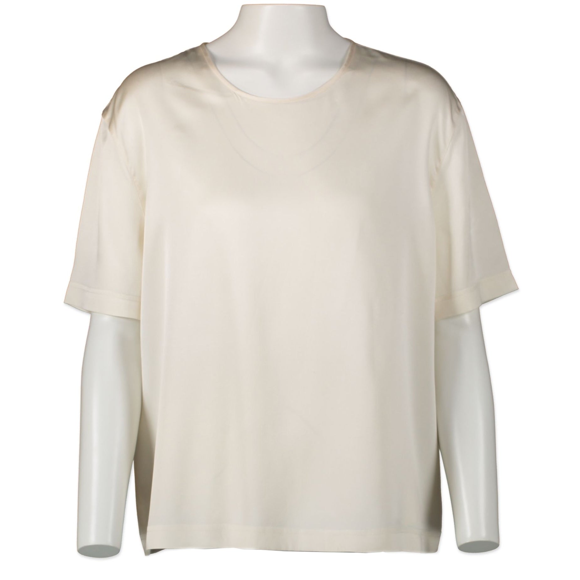 Chanel Cream Silk Shirt - size 36 available at Labellov secondhand luxury