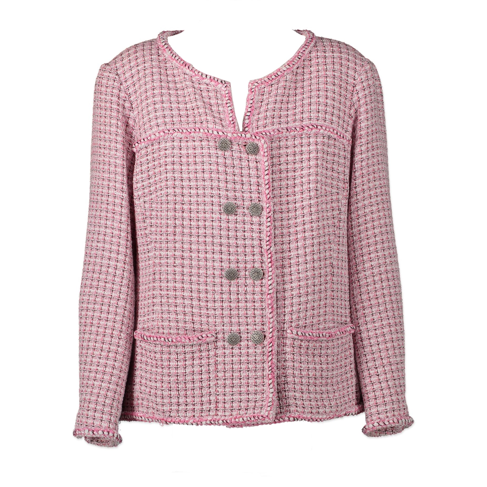 Chanel Checked Tweed Jacket - Size 44