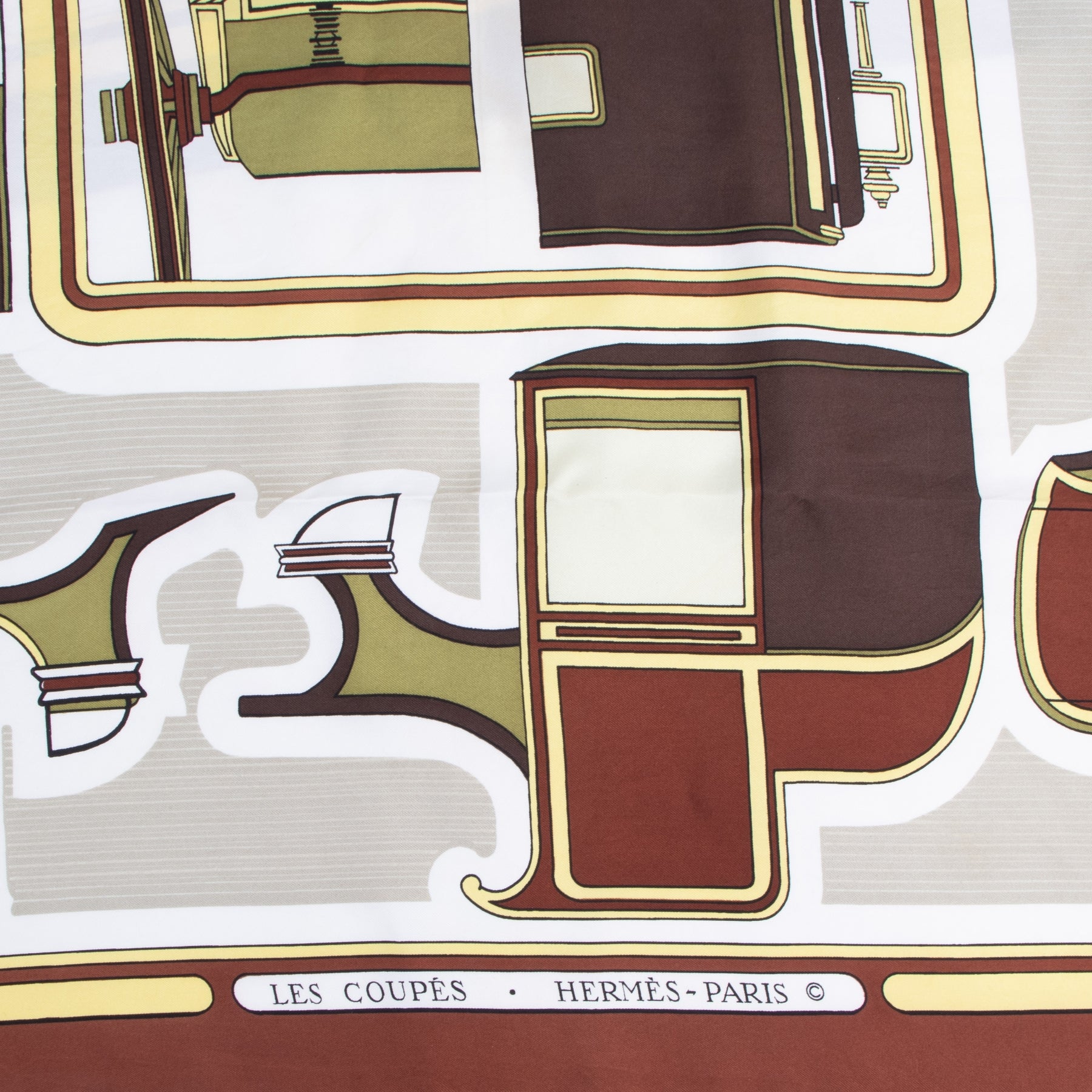 Authentic secondhand Hermès Silk Les Coupés Scarf fashion luxury vintage webshop safe secure online shopping