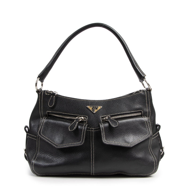 Authentic secondhand Prada Black Shoulder Bag designer bags designer brands fashion luxury vintage webshop safe secure online shopping